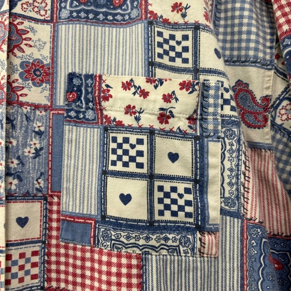 Vintage Stefano Womens L Cottage Core Grandma Patchwork Button Up - Picture 7 of 9
